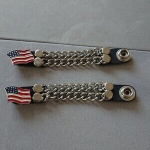 U.S.A Flag Motorcycle Vest Extender in Black